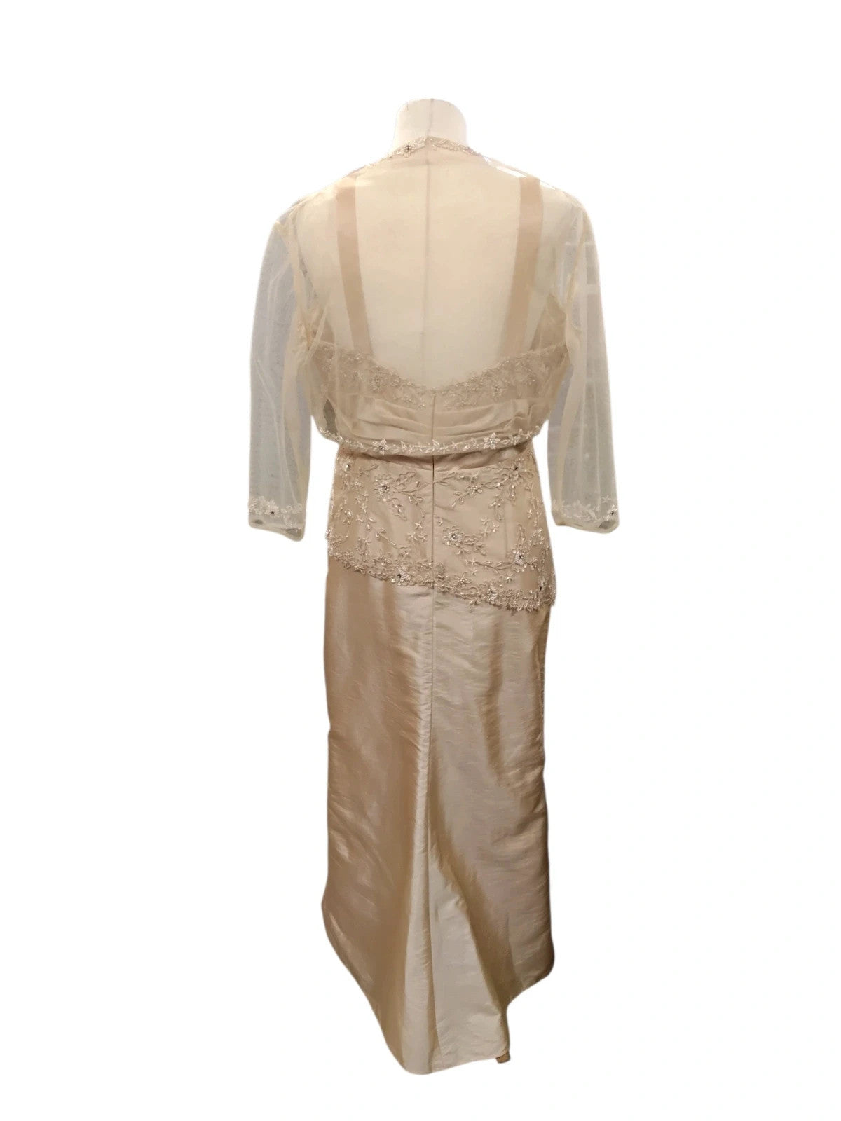 Camero Blake MOB 2pc Dress+Bolero Gold Sz-12 10369LMO