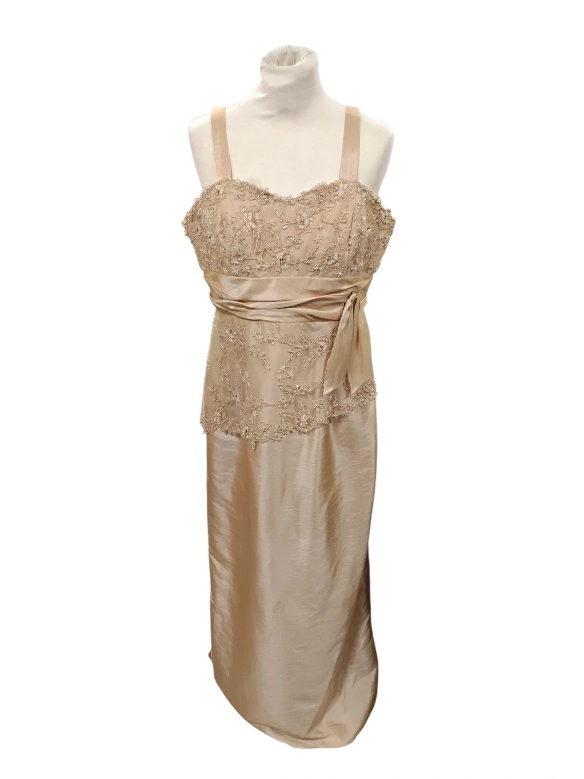 Camero Blake MOB 2pc Dress+Bolero Gold Sz-12 10369LMO