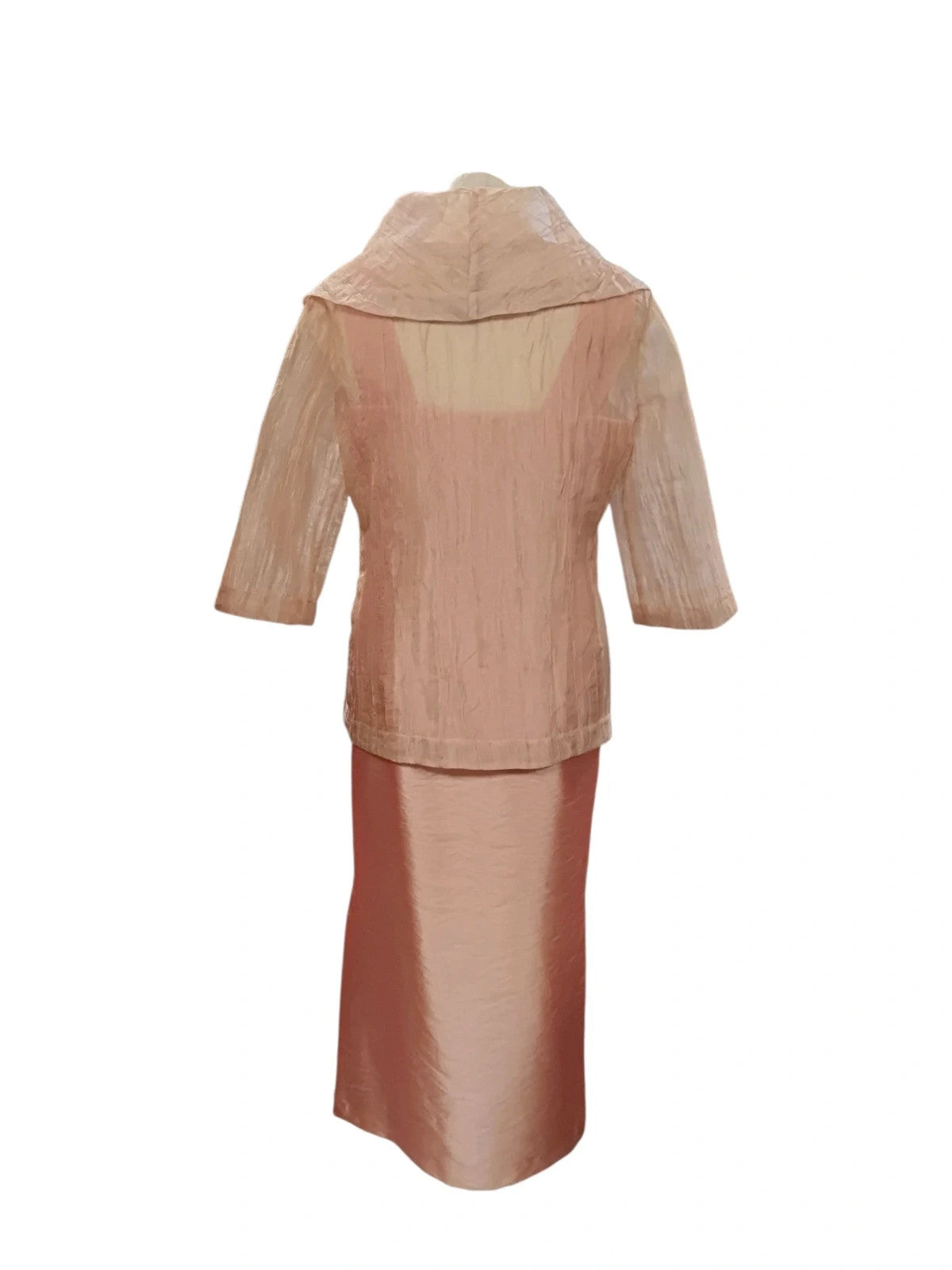 John Bentley MOB 2pc Dress+Blazer Gold&Peach Sz-10 10370LMO