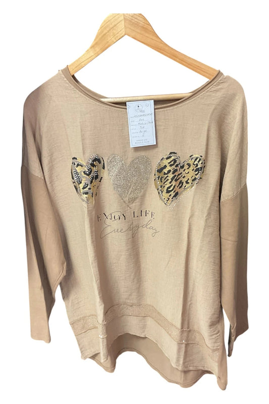 Made in Italy top beige size one 10329ANN