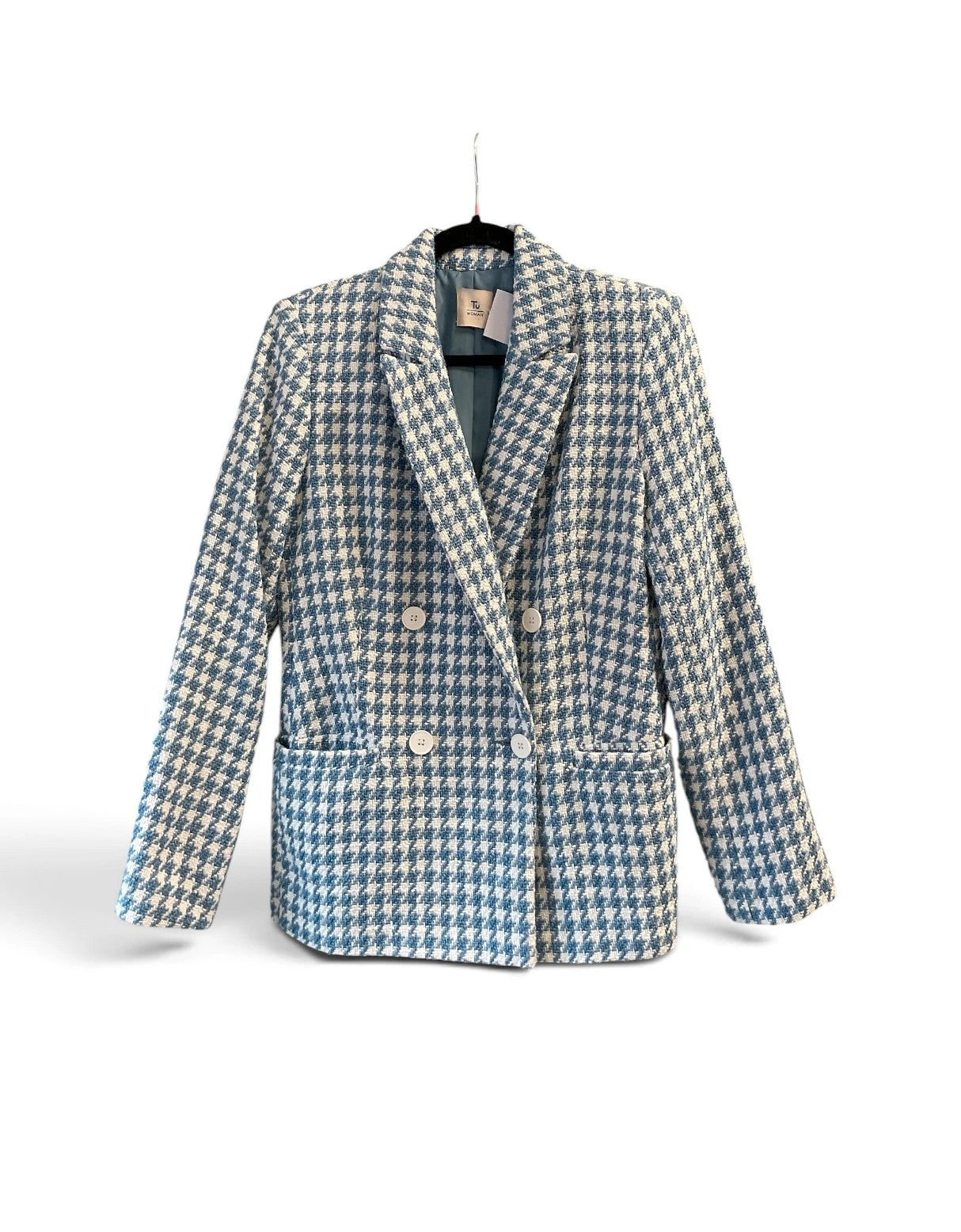 Tu Woman Blue And White Blazer Sz-12 10408GM