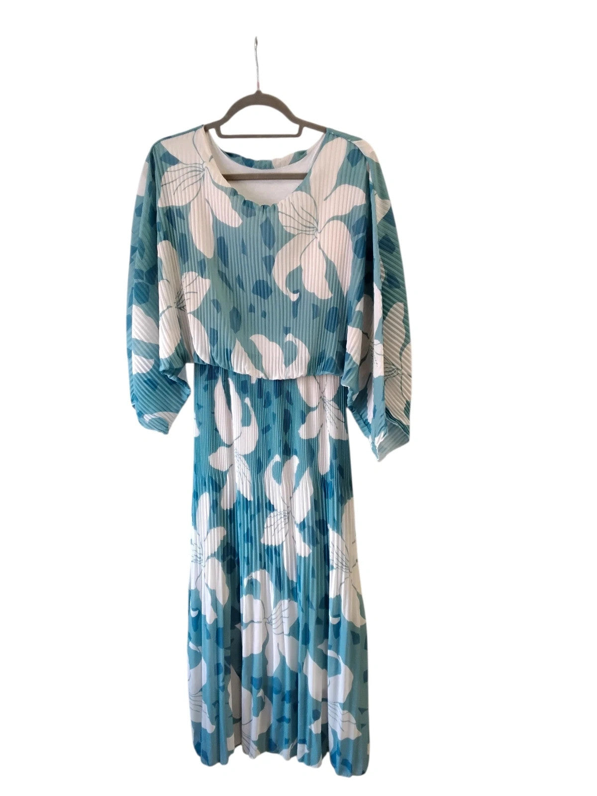 Made in Italy Dress Blue&Cream Sz-12 10413AME