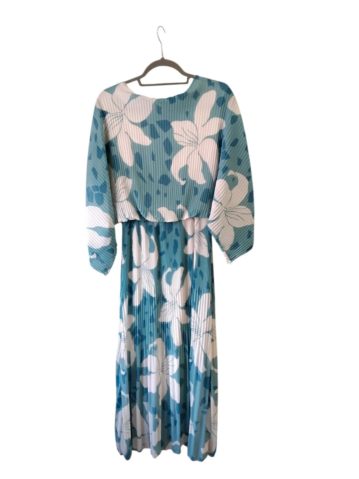 Made in Italy Dress Blue&Cream Sz-12 10413AME