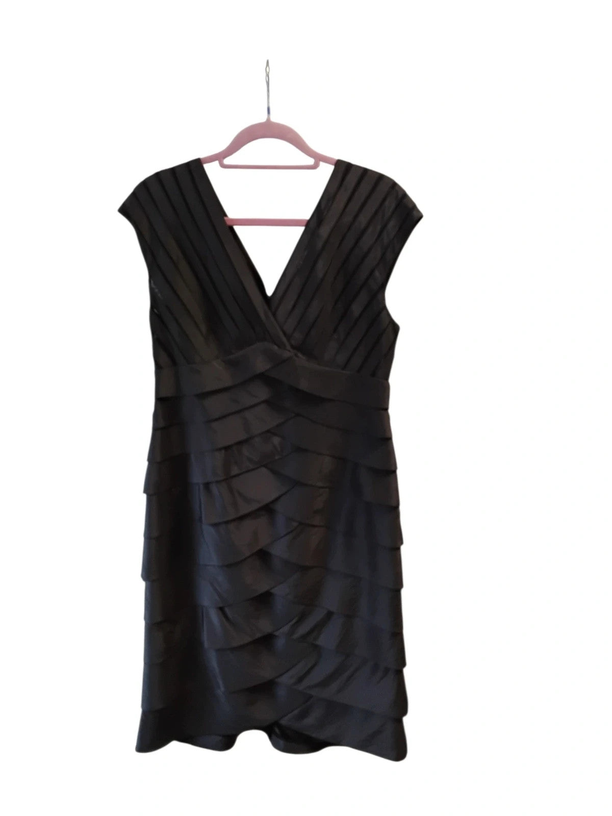 Adrianna Papell Dress Black Sz-14 10447MQN