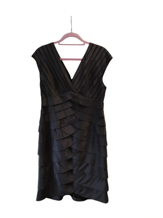 Adrianna Papell Dress Black Sz-14 10447MQN