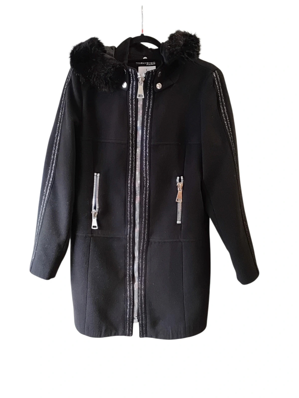 Extenzo Paris coat black size-44 10418GM