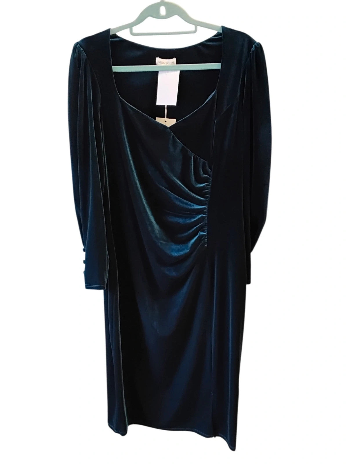Monsoon BNWT  dress green velvet size-18 10400SME