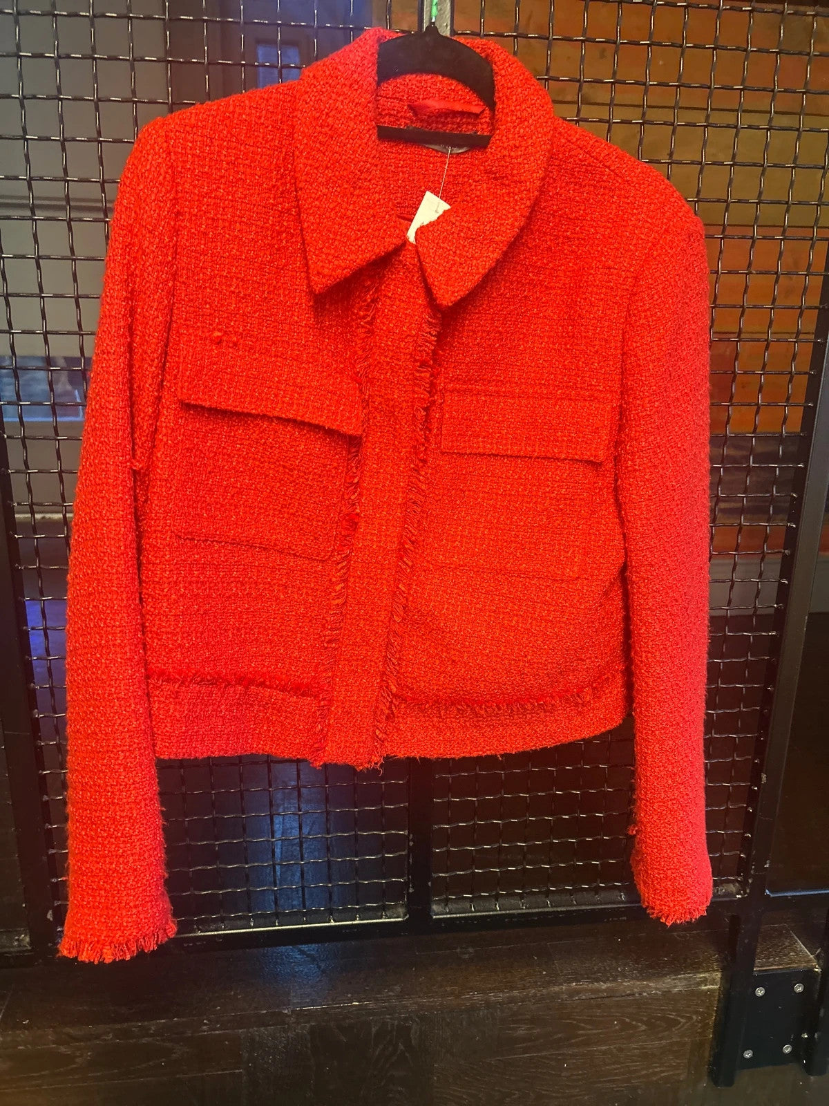 Dunnes Size 10 Cropped Boucle Jacket Pocket Detail 6850KG