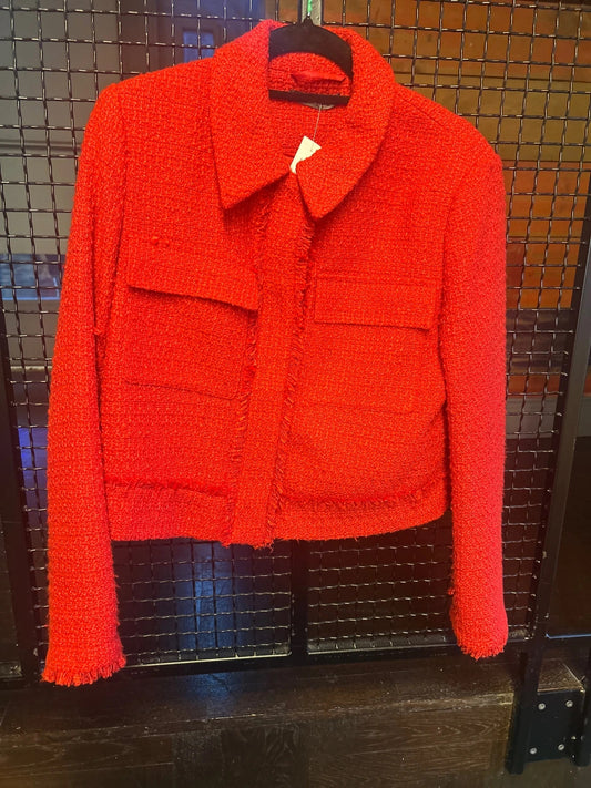 Dunnes Size 10 Cropped Boucle Jacket Pocket Detail 6850KG