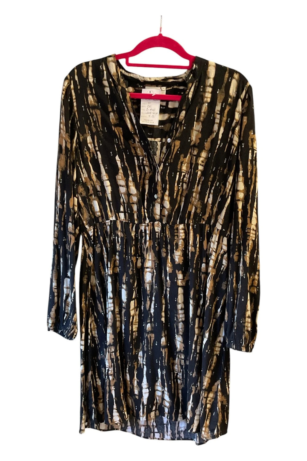 ICHI Dress Black and beige size-40 10365MR