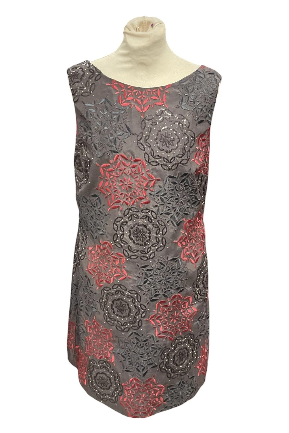 Monsoon dress grey size-16 10291CMC