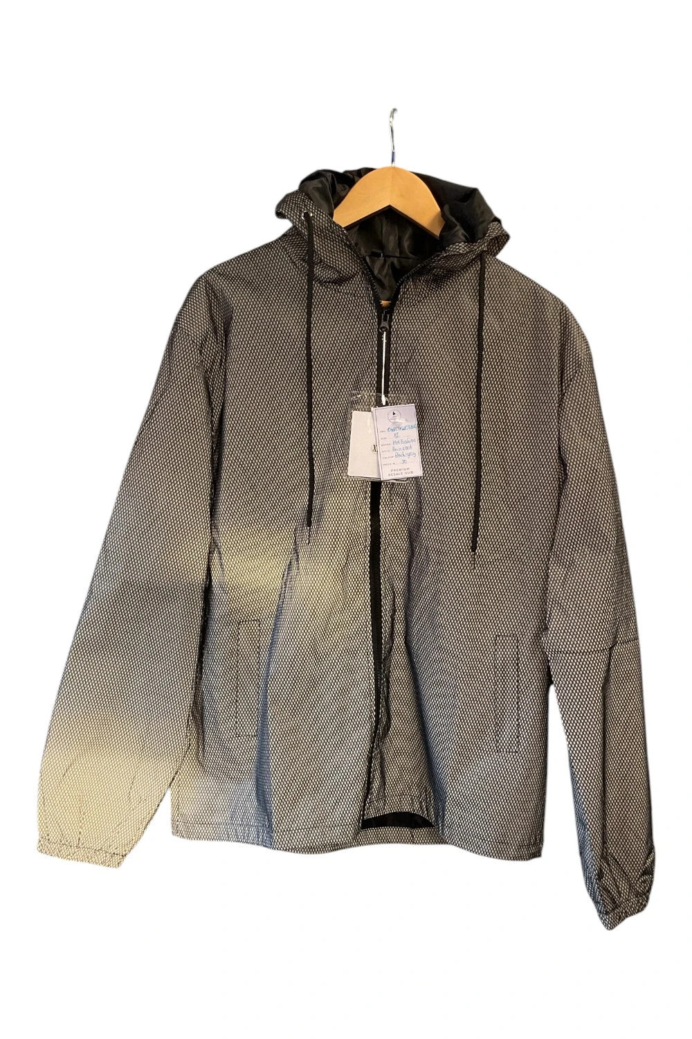 Hot Fashion NWT  Raincoat black & grey size-XL 10488MHU