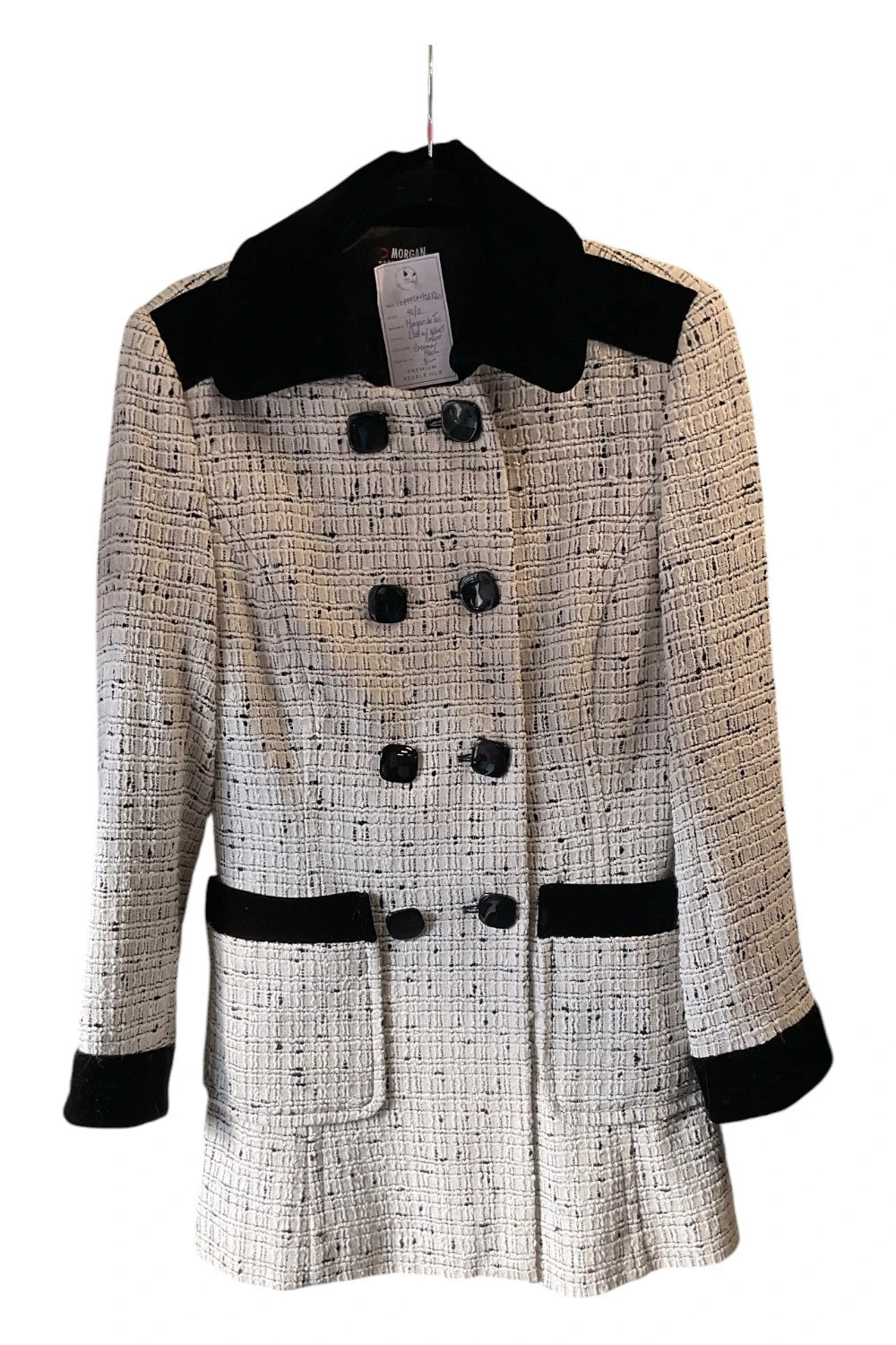 Morgan de Toi coat cream and black size-40 10499EIM