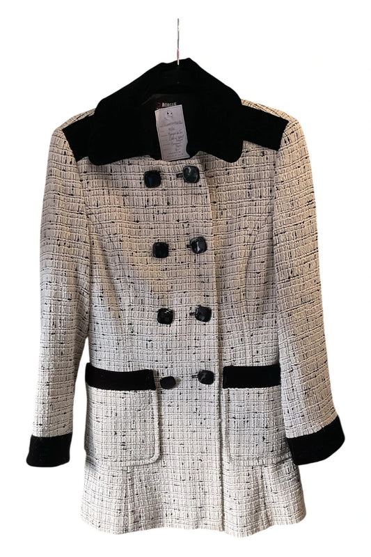 Morgan de Toi coat cream and black size-40 10499EIM