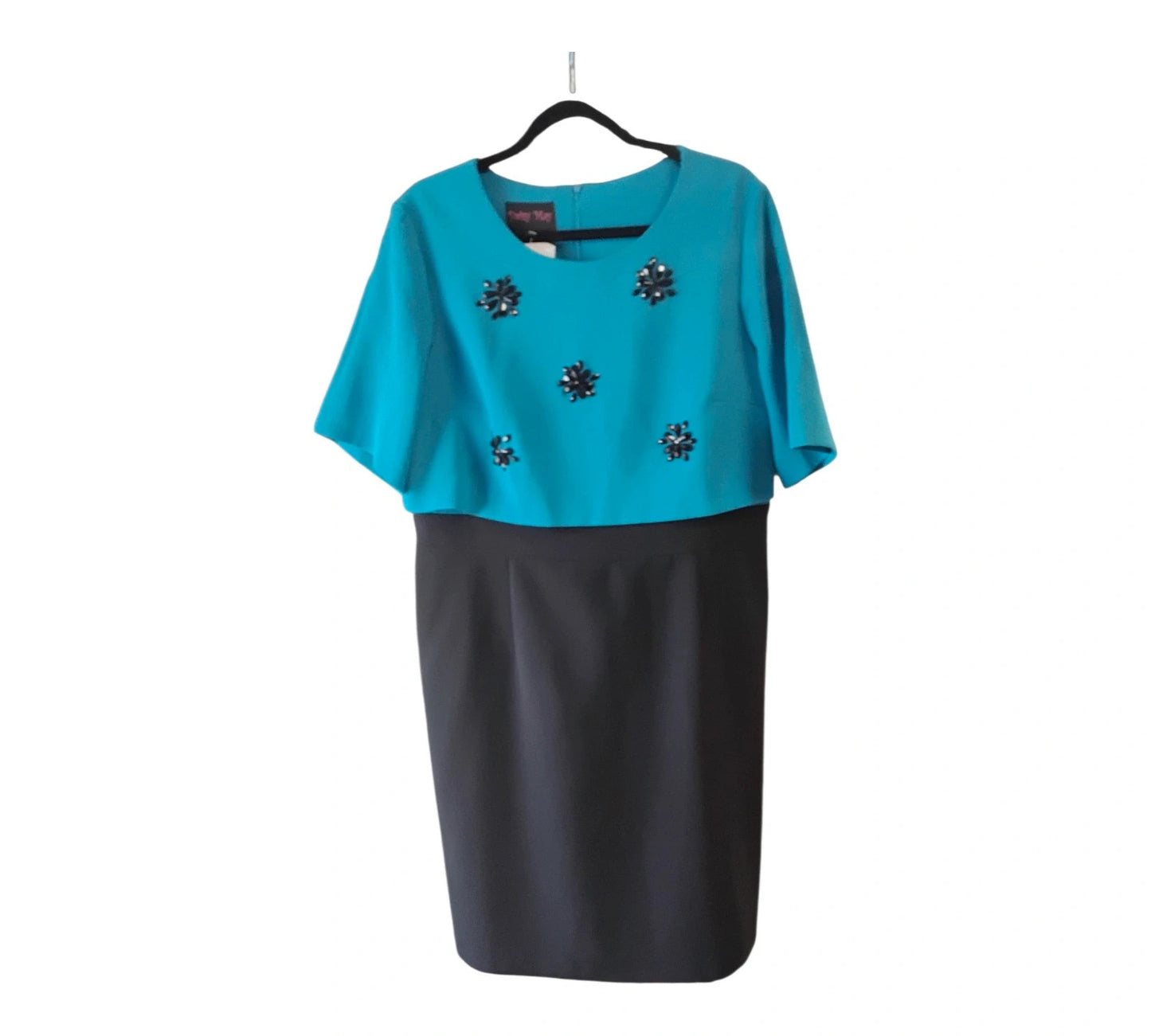 Daisy May blue and black dress, size 18, 10520MDH
