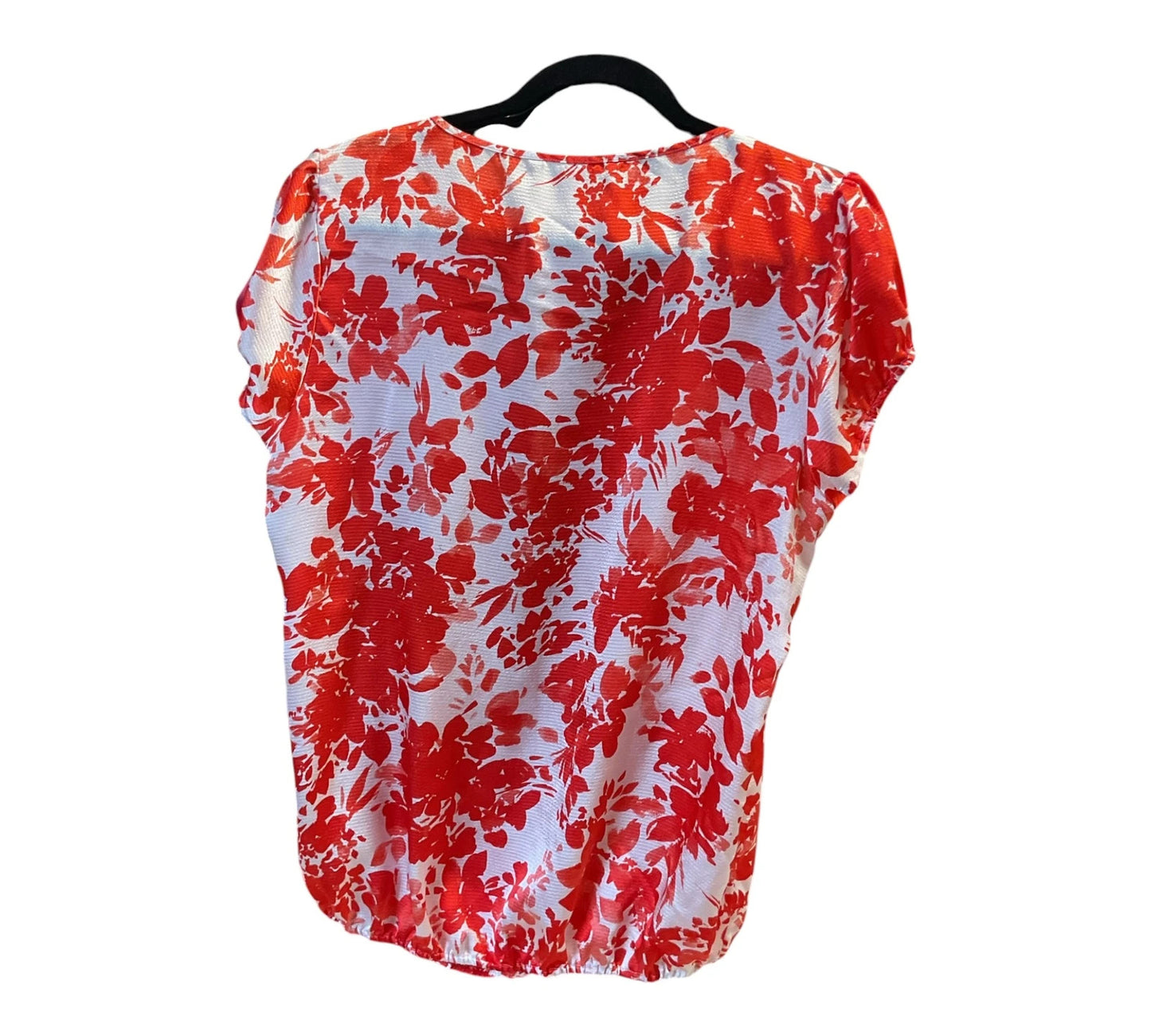 Dunnes red floral blouse, size-20, 10542HMN