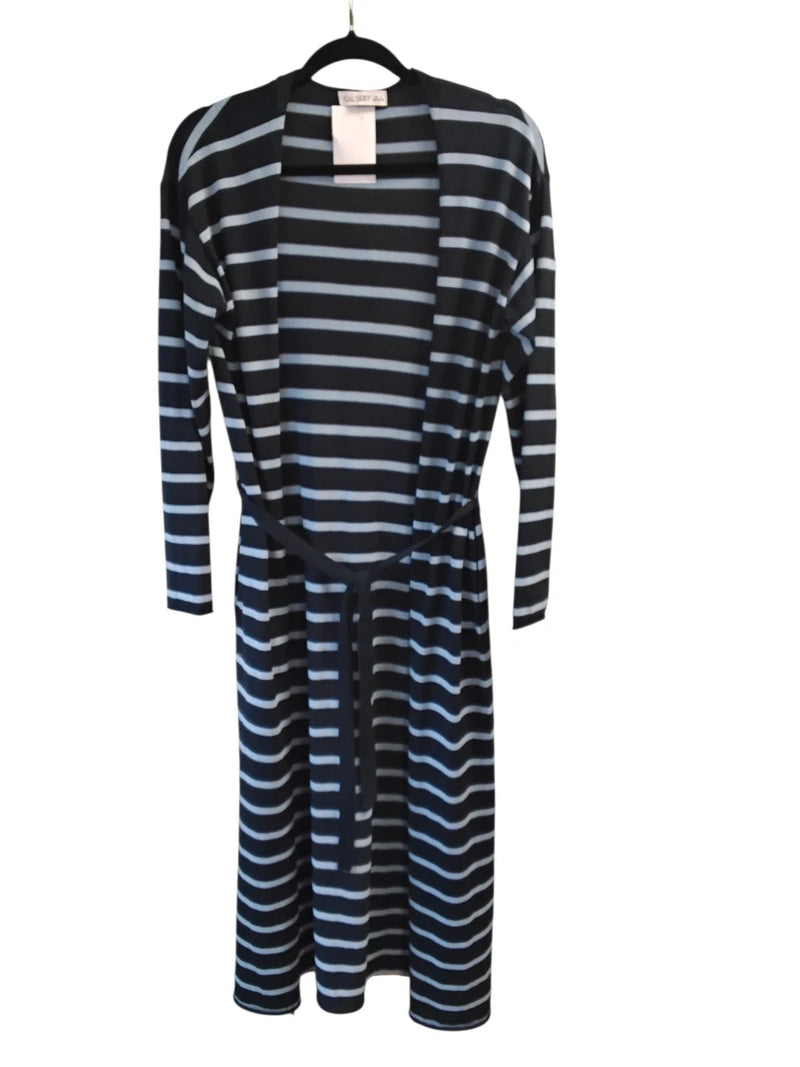 Gallery Long Cardigan Blue Stripe Sz-S 10586DFR