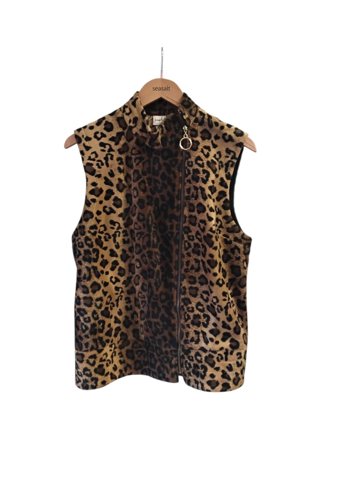 Joseph Ribkoff Brown Animal Vest Sz-12 10592DFR