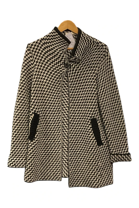 Cocogio cardi black and white size-m 10623CMG