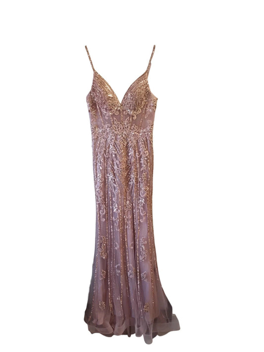 Ladivine Formal Dress Peach Sequin Sz-6 10523RMC