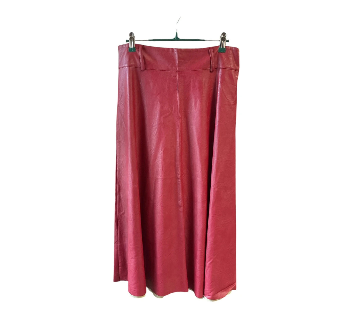 Boohoo faux leather red skirt, size-12, 10556MMD