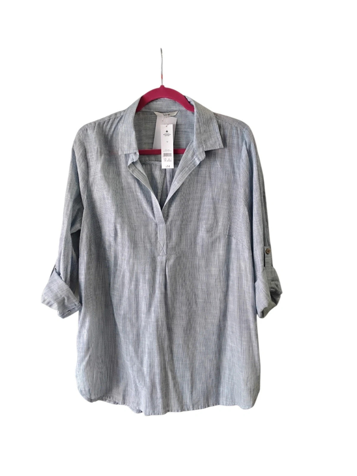 George Top Blue&White Sz-16 10540HMN