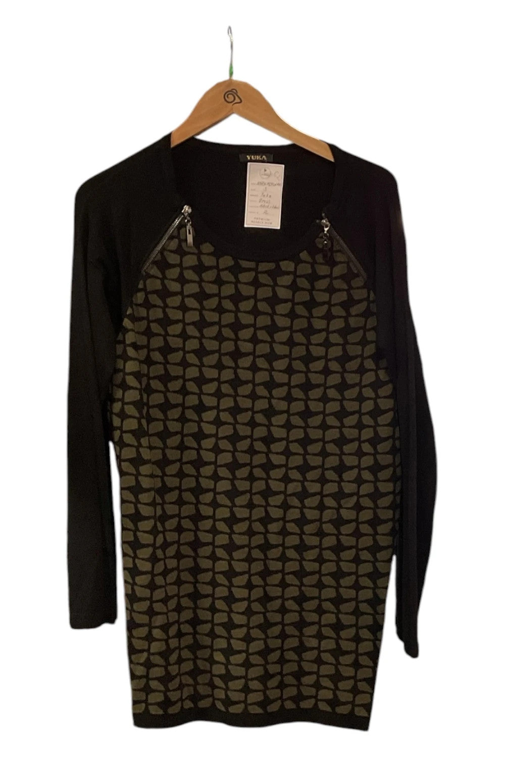 Yuka dress black and khaki size-T2 10583CMG