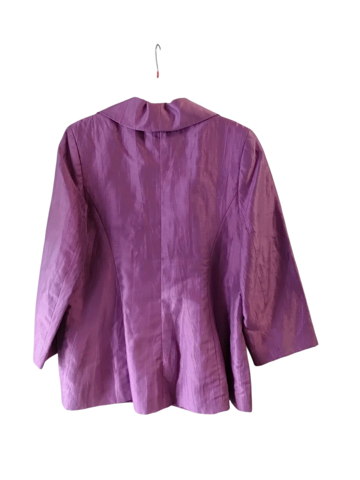 Elvi 82%linen Blazer w/Brooch Purple Sz-16 10673CCS