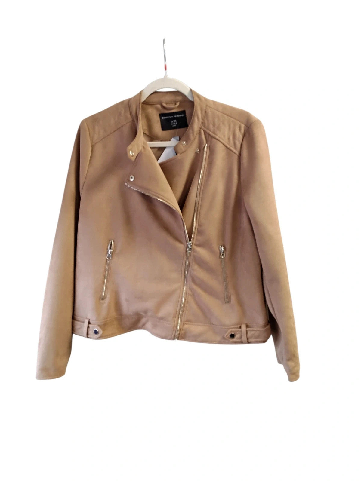 Dorothy Perkins Faux Suede Jacket Camel Sz-16 10686MRO