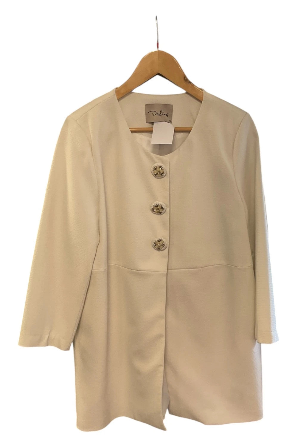 Darling long cardi coat cream size-XL 8554GM