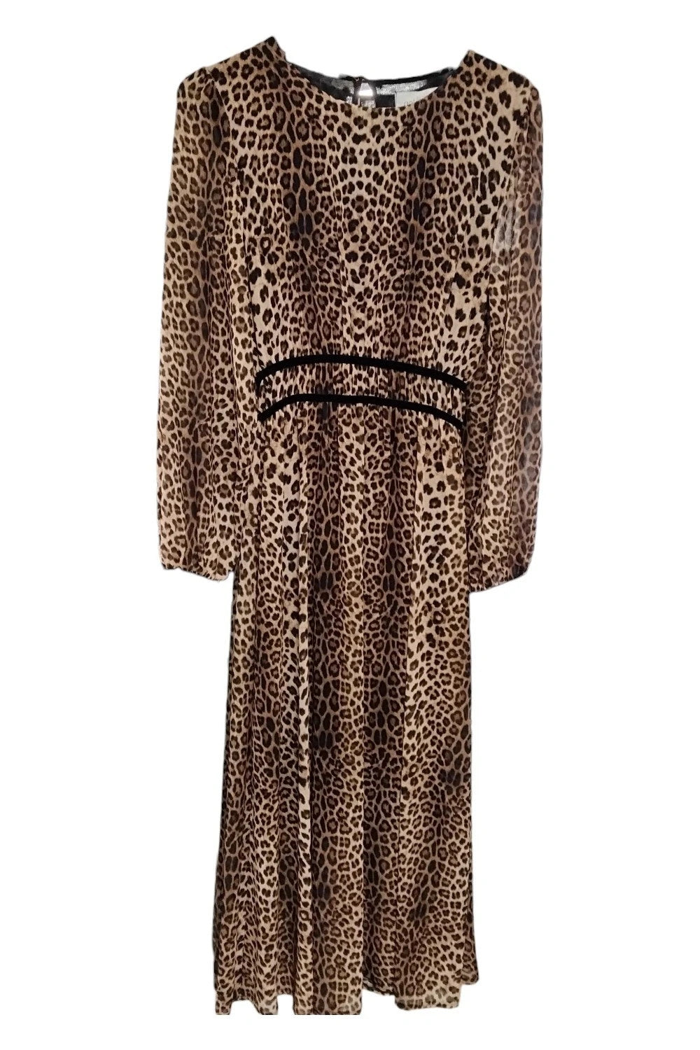 Gold gold leopard print dress Size-S 8439HG