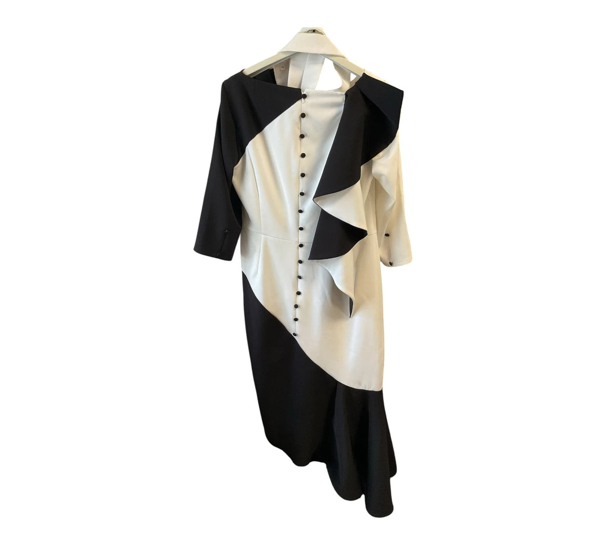 Anoola white and black dress, size-14, 10725AHK