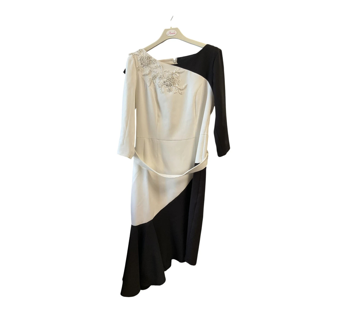 Anoola white and black dress, size-14, 10725AHK