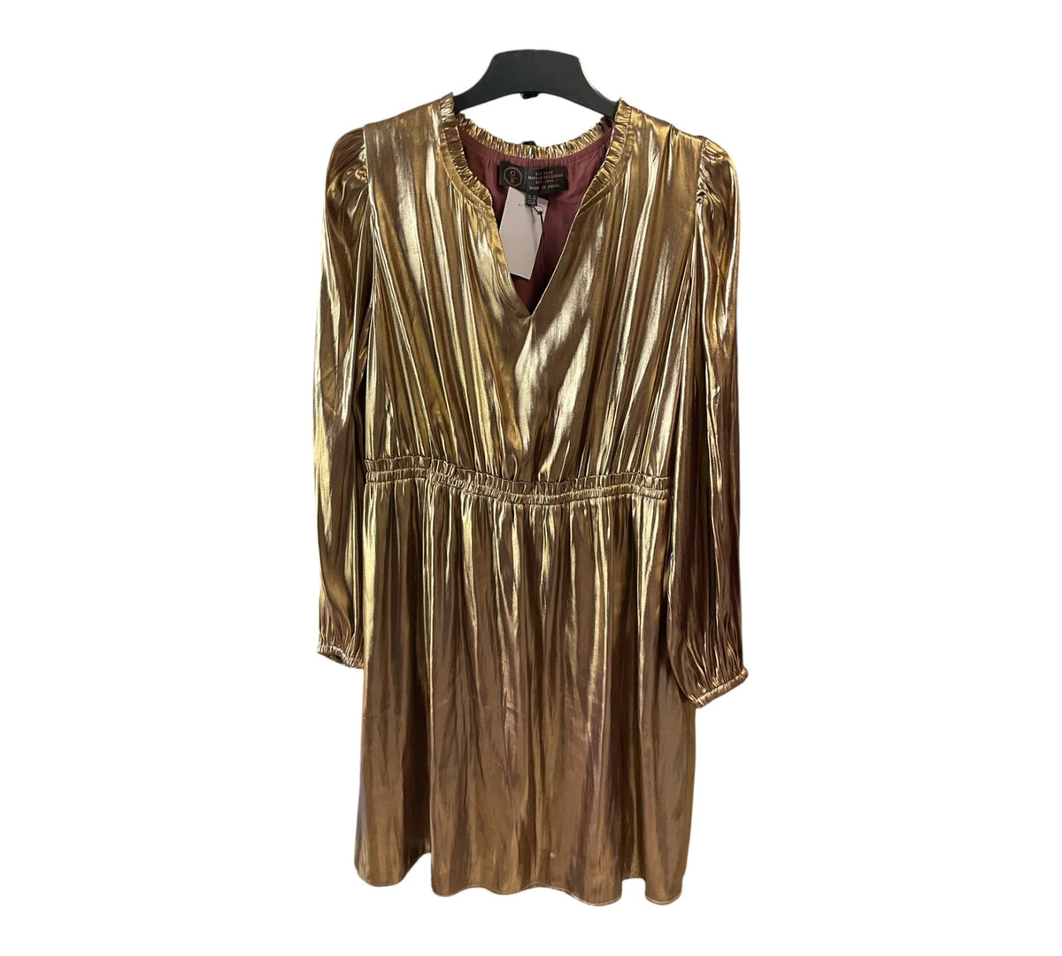 Fat Face gold dress, size-12, 10728NSH