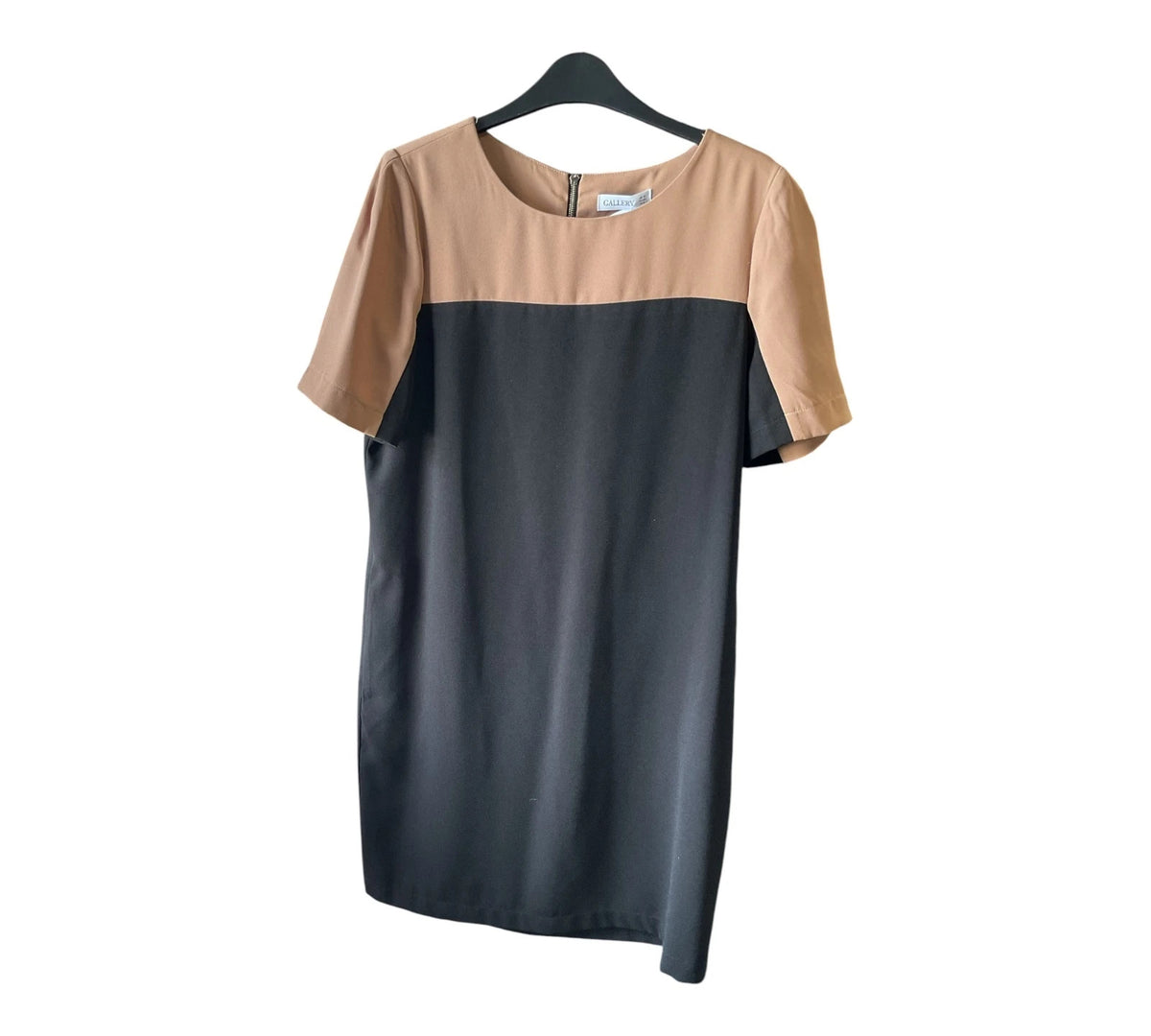 Gallery black and beige dress, size-12, 10698JNO
