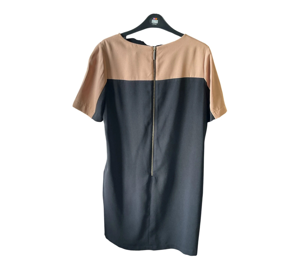 Gallery black and beige dress, size-12, 10698JNO