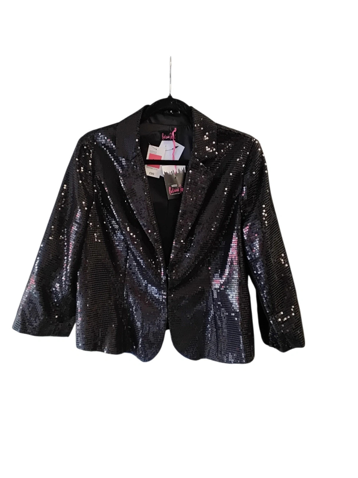 M&S Patrisia Field Sequin Jacket Black Sz-18 10759CCS