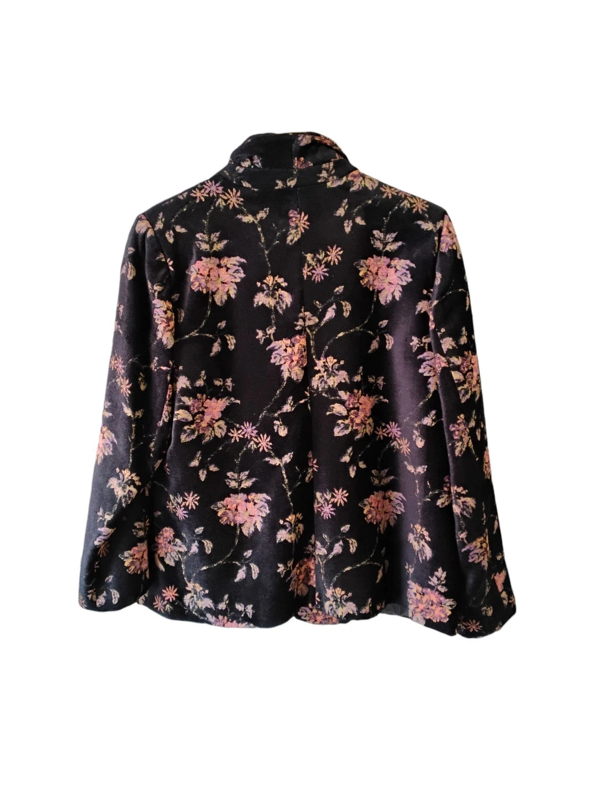 Monsoon Brushet Jacket Black Print Sz-16 10763CSS