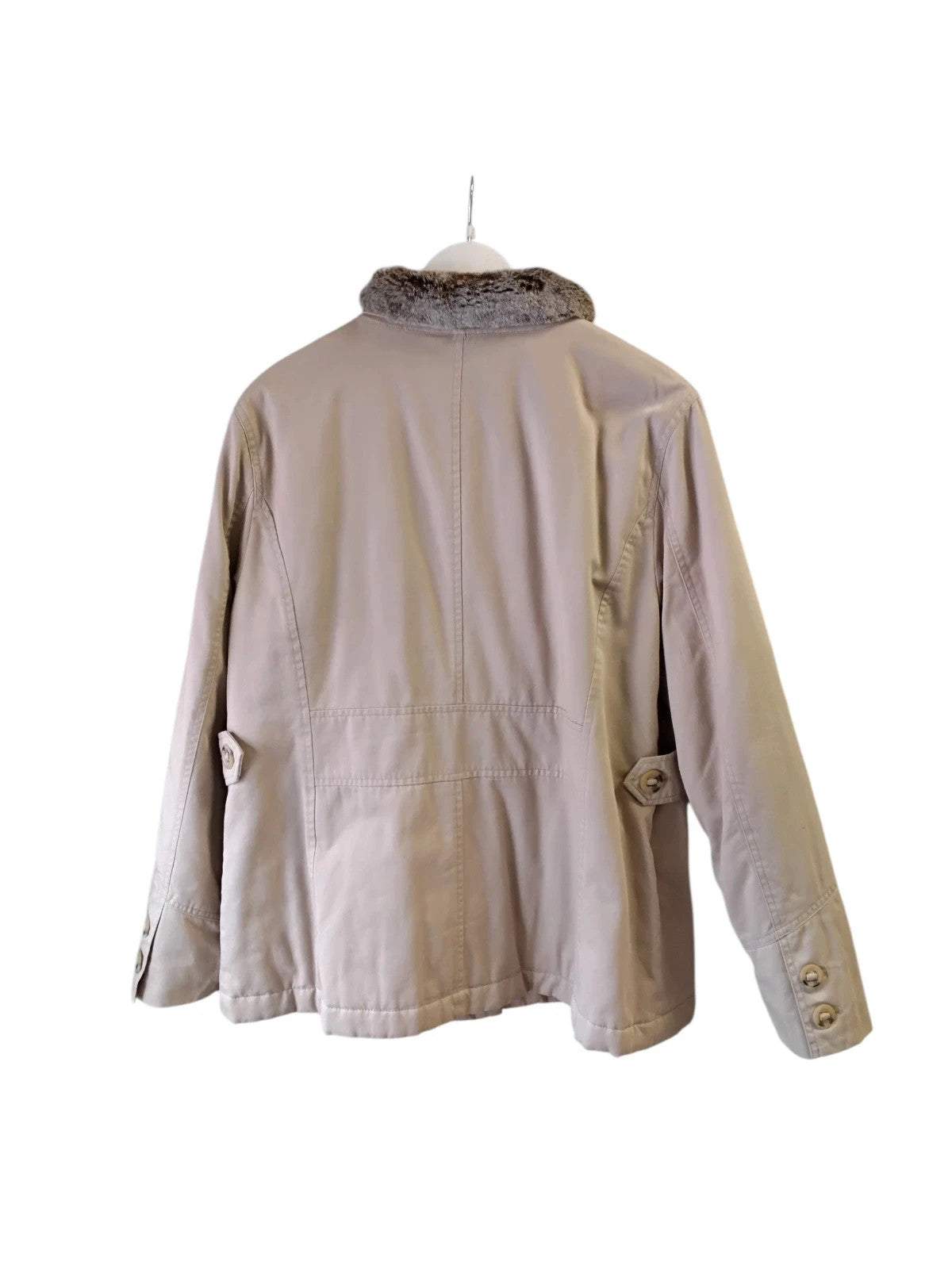 Next Coat w/fur Beige Sz-18 10760CC