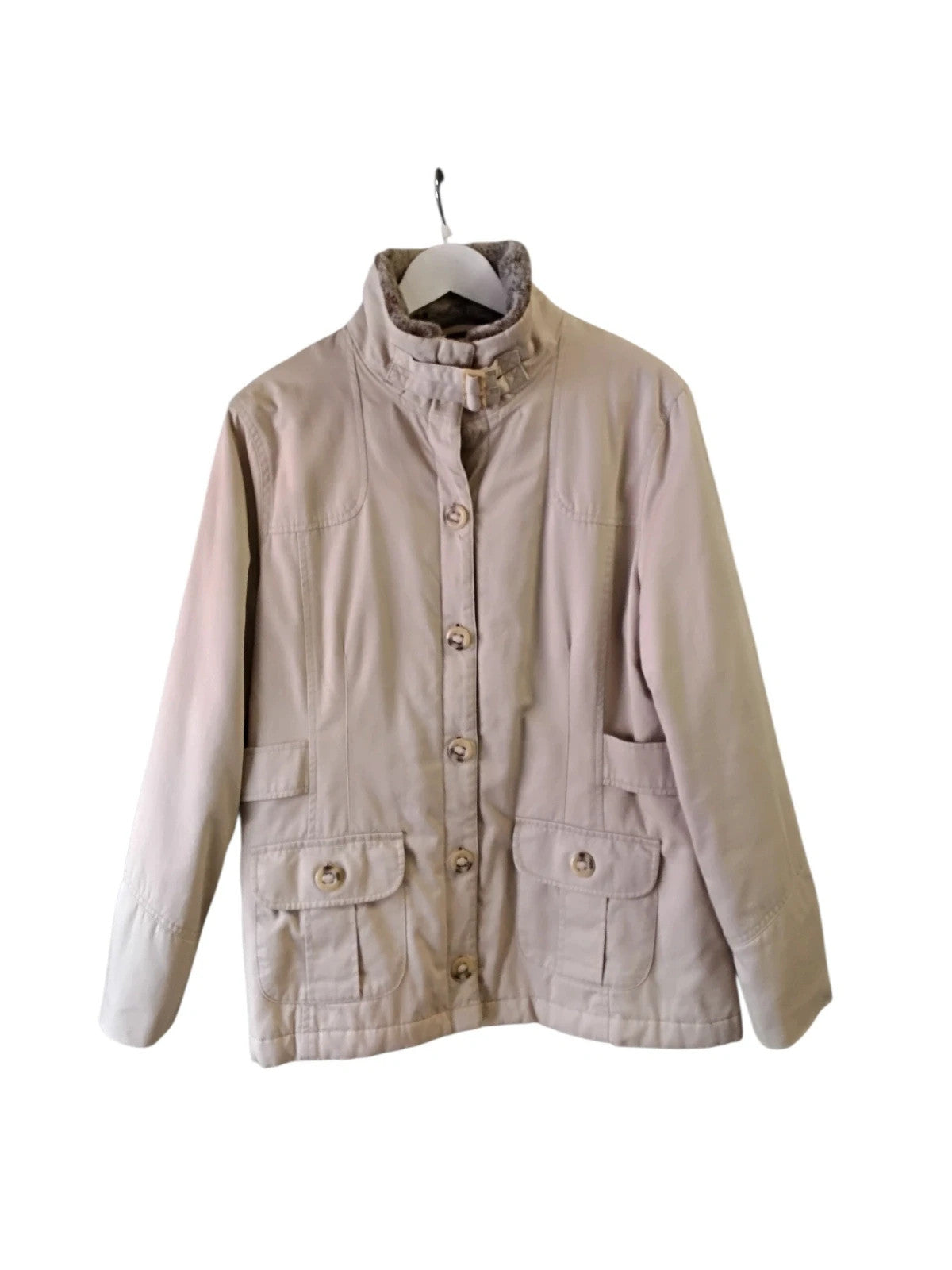Next Coat w/fur Beige Sz-18 10760CC