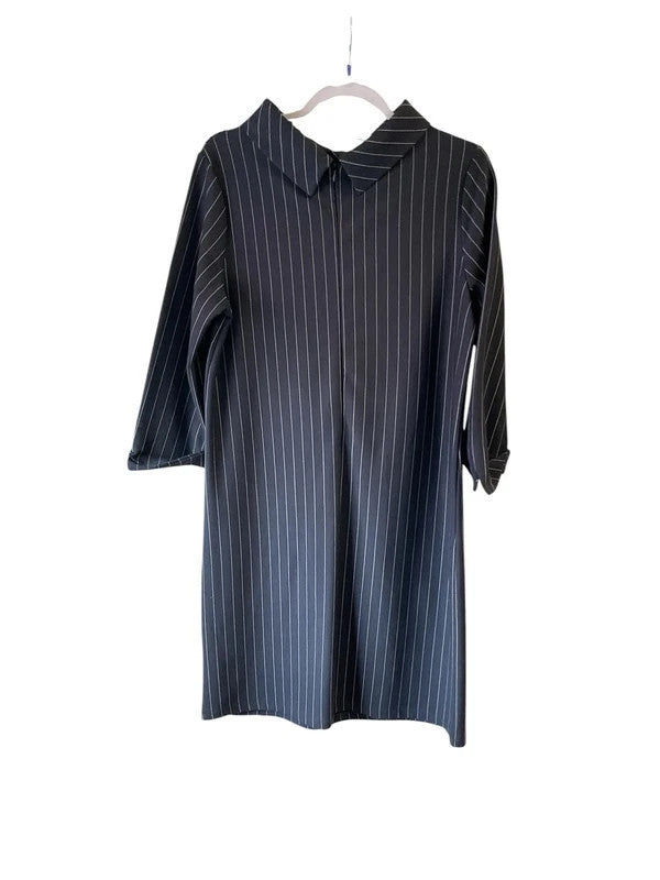 Gallery Navy pinstripe stripe dress Sz-UK14 10699JNOG