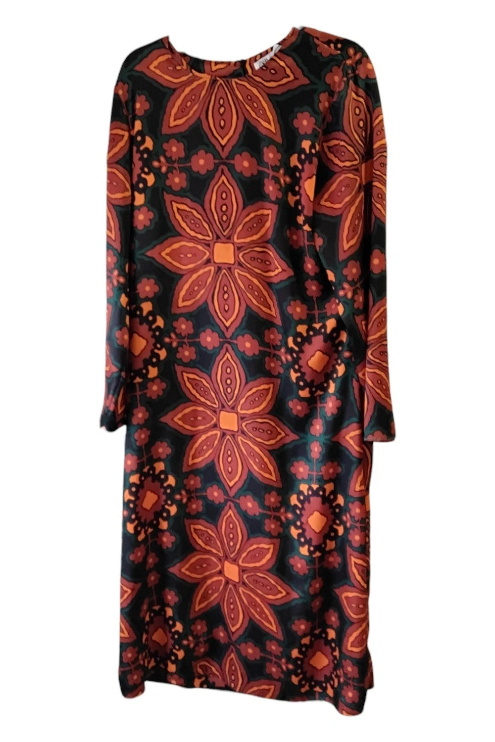 Zara 1/3 brown orange and green dress Size-XXL 1028MSM