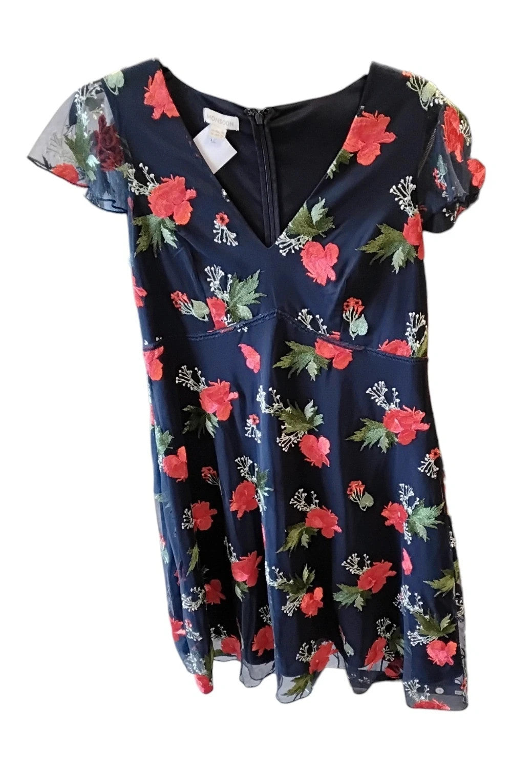 Monsoon Dress Navy Size-16 9096RB