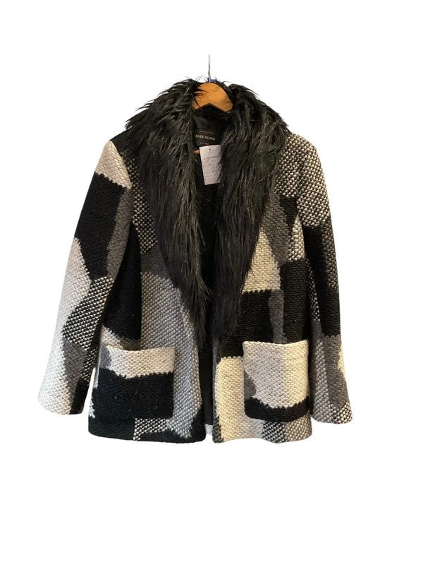 River Island Coat Black and gray size-14 10777MFR