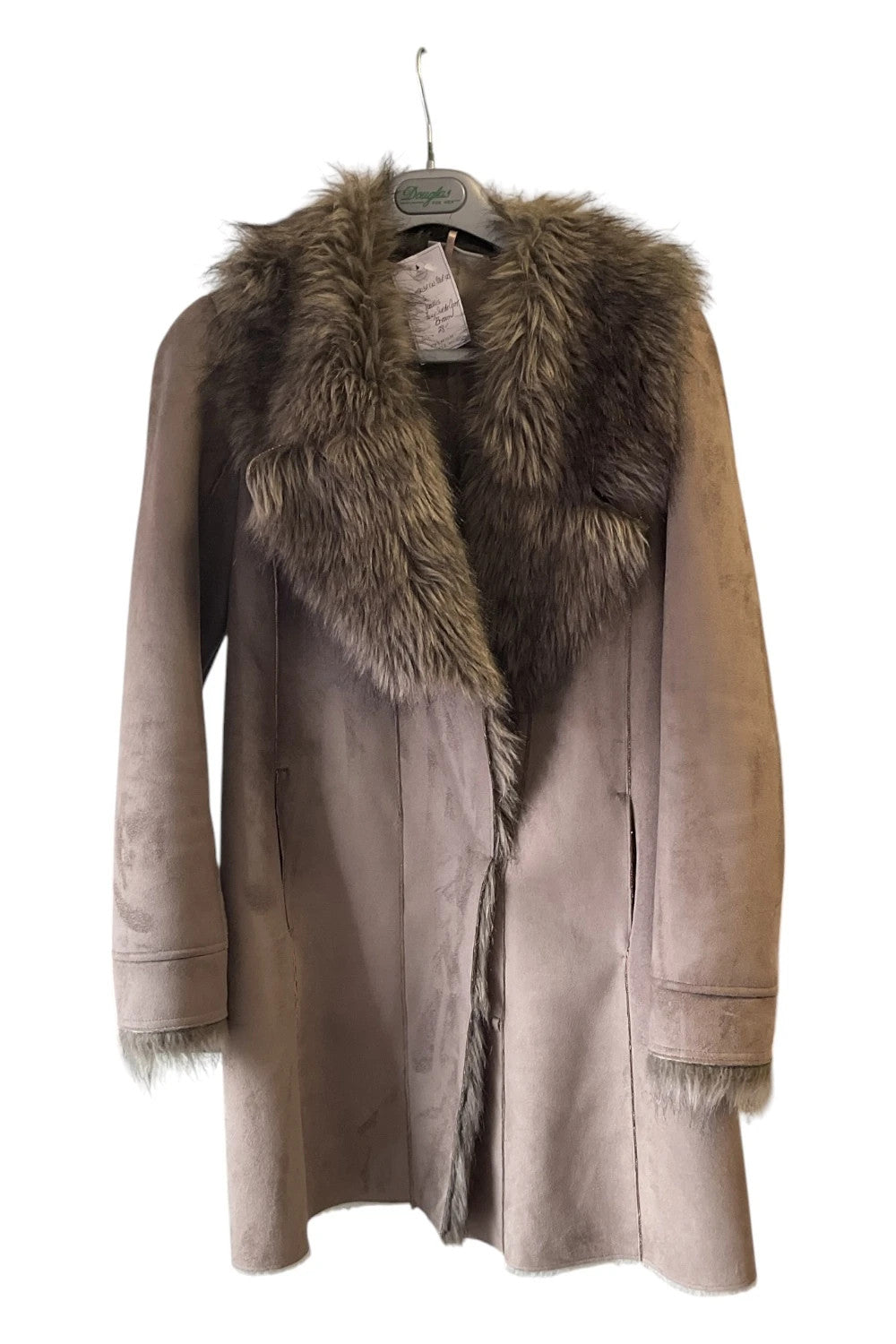 Wallis faux suede coat brown size-s 10803FCN
