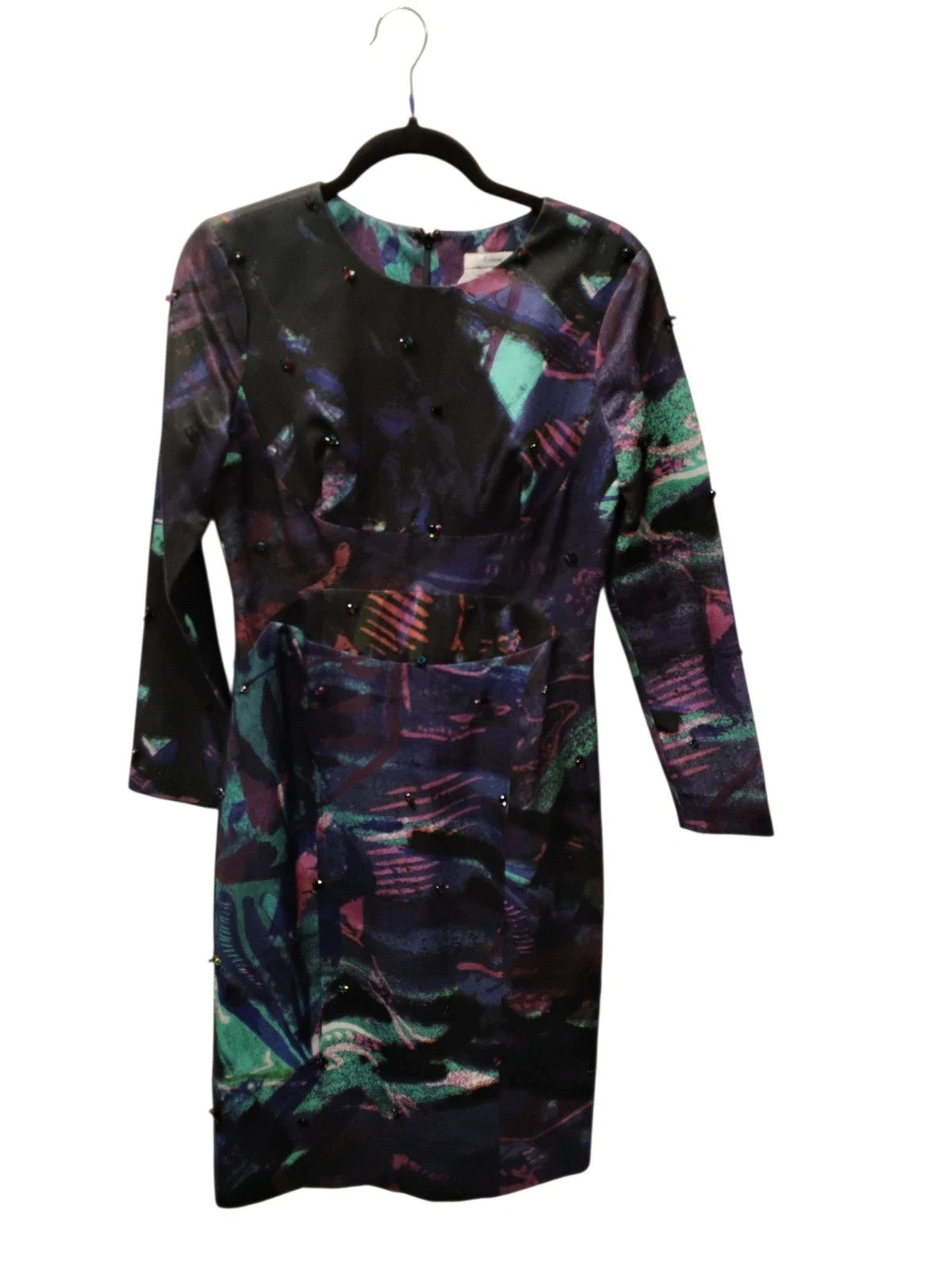 Erdem Dress Black Print Sz-12 2469