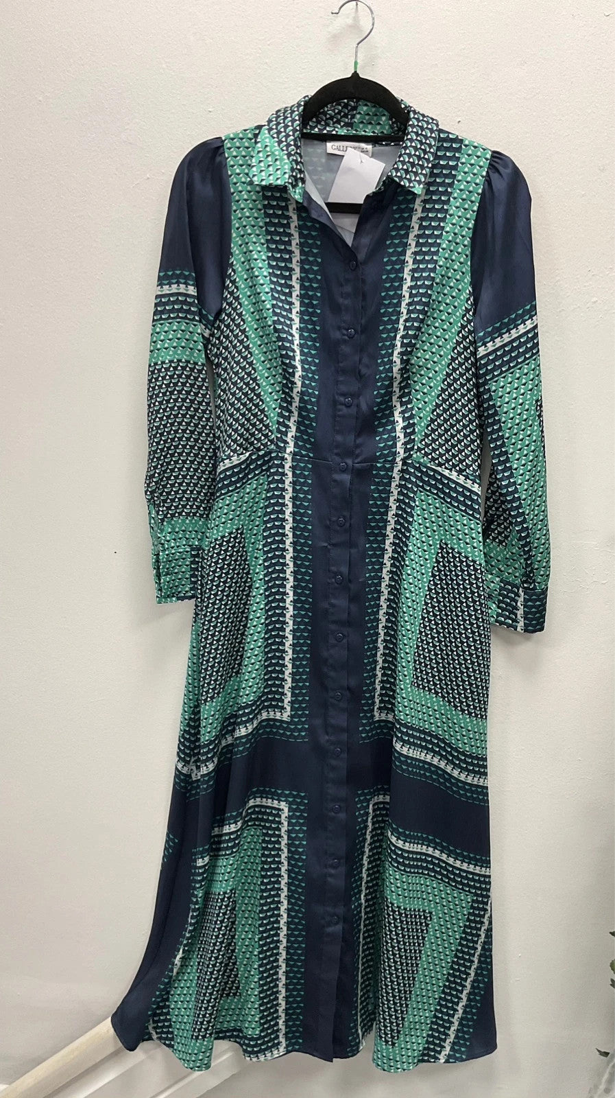 Gallery Dress blue print size-10 10864LD