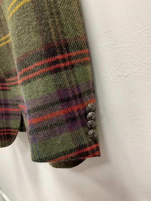 Polo Ralph Lauren Men’s Tweed Blazer Olive Plaid Sz-38R 10935BKE