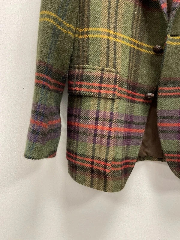 Polo Ralph Lauren Men’s Tweed Blazer Olive Plaid Sz-38R 10935BKE