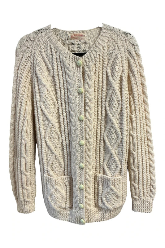 Handmade Beige Cardigan Size-L 10924JC